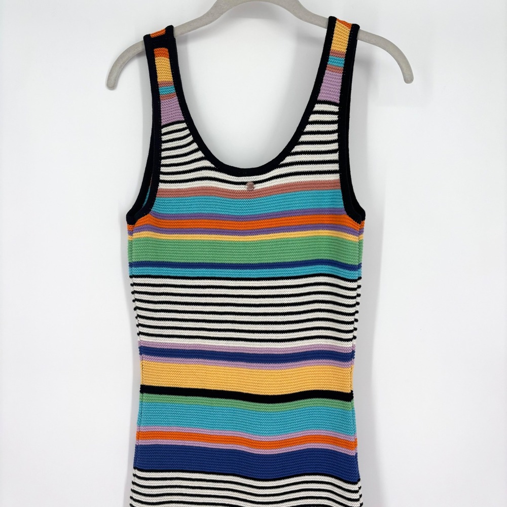 Roxy Sunshine Bouquet Crochet Midi Dress‎ Sz XS Rainbow Stripe Tank Beach Surf - Picture 11 of 15
